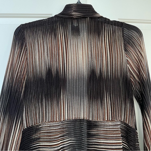 Chico's Travelers 3/4 Sleeve Waterfall Hem Open Weave Open Front Cardigan - Picture 5 of 11